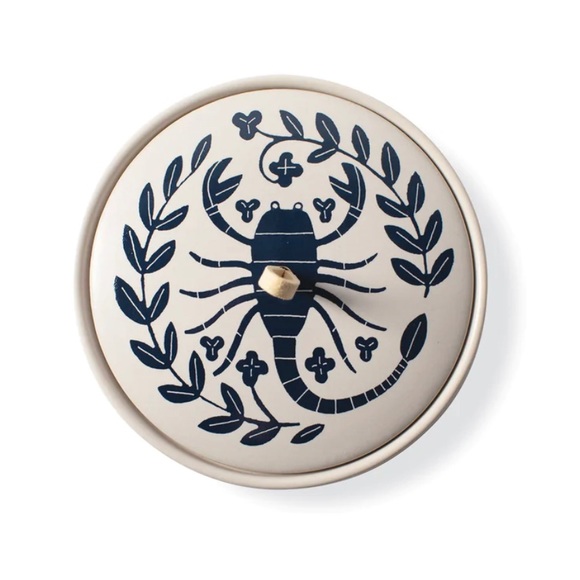 Zodiac…indigo “Aries” round ceramic decorative trinket box in Kraft gift box-NIB - Picture 13 of 16